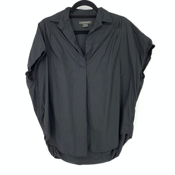 French Connection Top Women's Oversize S Short Dolman Sleeve Collared Black - Picture 1 of 6